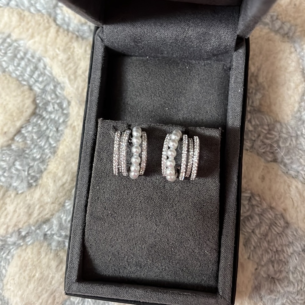 Chunky Cluster Hoops | 18k White Gold